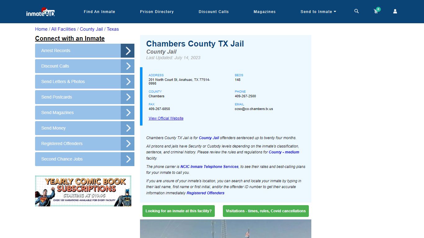 Chambers County TX Jail - Inmate Locator - Anahuac, TX