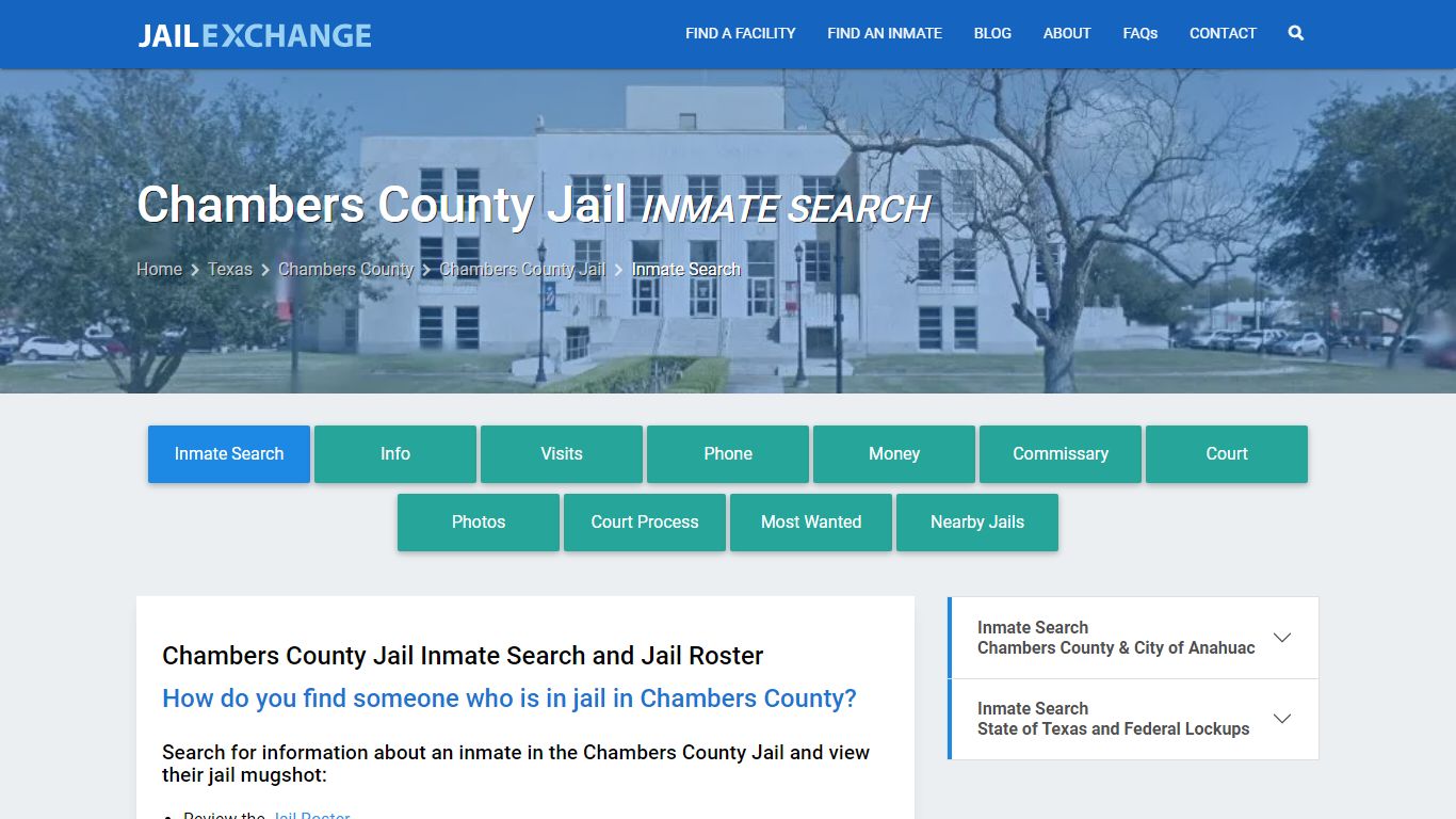 Inmate Search: Roster & Mugshots - Chambers County Jail, TX