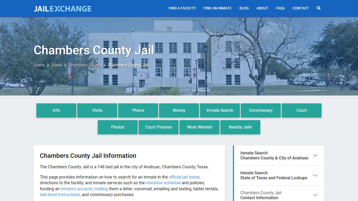 Chambers County Jail, TX Inmate Search, Information